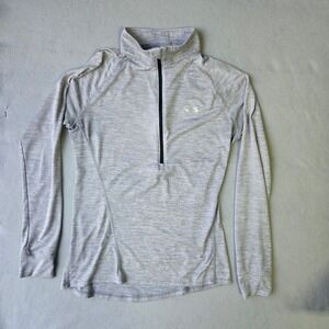 Under Armour Womens Tech Twist Half Zip Pullover Gray Heather Athletic Top